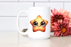 Simple Funny Baby Star with Big Eyes, Transparent PNG Product Image 2