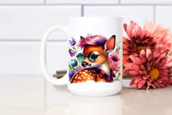 Cute Baby Deer Playing, Vibrant Drawing PNG Product Image 2