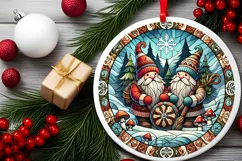 Round Christmas Ornament Sublimation|Clipart Product Image 1