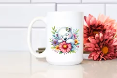 Colorful Baby Polar Bear Sleeping in a Flower Product Image 2
