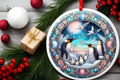 Round Christmas Ornament Sublimation|Clipart Product Image 1