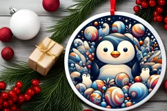 Round Christmas Ornament Sublimation|Clipart Product Image 2