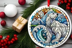 Round Christmas Ornament Sublimation|Clipart Product Image 1