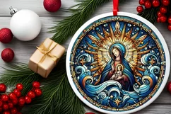 Round Christmas Ornament Sublimation|Clipart Product Image 1