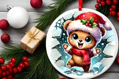 Round Christmas Ornament Sublimation|Clipart Product Image 1