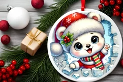 Round Christmas Ornament Sublimation|Clipart Product Image 1