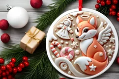 Round Christmas Ornament Sublimation|Clipart Product Image 1
