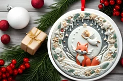 Round Christmas Ornament Sublimation|Clipart Product Image 1
