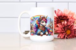 Colorful Unicorn at Medieval Festival PNG Product Image 2