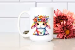 Whimsical Rabbit with Flower Crown, Vibrant PNG Product Image 2