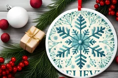 Round Christmas Ornament Sublimation|Clipart Product Image 2