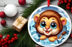 Round Christmas Ornament Sublimation|Clipart Product Image 2