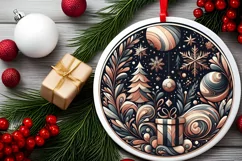 Round Christmas Ornament Sublimation|Clipart Product Image 2