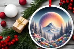 Pastel Molten Candy Winter Scene Round PNG Product Image 2