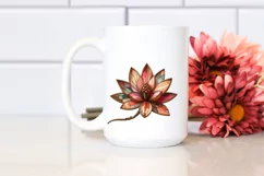 Abstract Stained Magnolia Watercolor Clipart Product Image 2