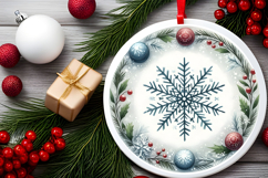 Round Christmass Ornament PNG Product Image 2