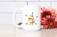 Cute Baby Chicken with Party Hat PNG Product Image 2