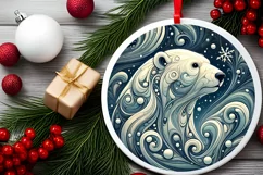Round Christmas Ornament Sublimation|Clipart Product Image 1