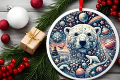 Round Christmas Ornament Sublimation|Clipart Product Image 1