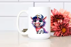 Expressive Unicorn with Bandana | Sublimation | Clipart Product Image 2