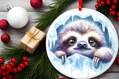 Round Christmass Ornament PNG Product Image 2