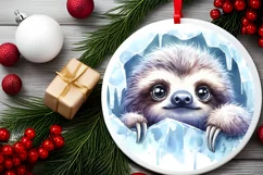 Round Christmas Ornament Sublimation|Clipart Product Image 2