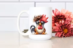 Sitting Rooster with Funny Eyes | Sublimation | Clipart Product Image 2