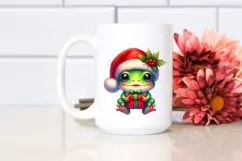 Cute Baby Frog with Santa Hat PNG Product Image 2