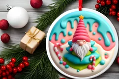Round Christmas Ornament Sublimation|Clipart Product Image 1