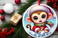 Round Christmas Ornament Sublimation|Clipart Product Image 1