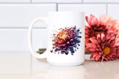 Abstract Shiny Chrysanthemum Watercolor Clipart Product Image 2