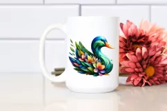 Vibrant Watercolor Duck, High-Res PNG Product Image 2