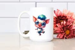 Cute Baby Pig Dancing, Vibrant Drawing PNG Product Image 2