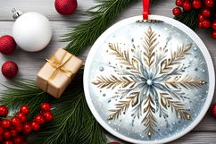 Round Christmass Ornament PNG Product Image 2