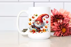 Colorful Gnome with Autumn Leaves PNG Product Image 2