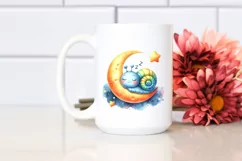 Colorful Baby Snail Moon | Sublimation | Clipart Product Image 2