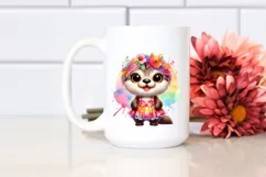 Colorful Baby Otter Dressed for Summer | Clipart Product Image 2