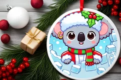 Round Christmas Ornament Sublimation|Clipart Product Image 1