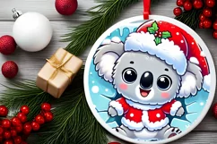 Round Christmas Ornament Sublimation|Clipart Product Image 1