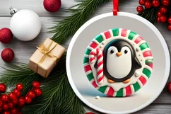 Round Christmas Ornament Sublimation|Clipart Product Image 1
