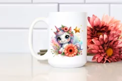 Cute Baby Unicorn with Gerbera on Star Product Image 2