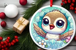 Round Christmas Ornament Sublimation|Clipart Product Image 1