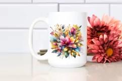 Abstract Vibrant Bouquet with Magnolia | Clipart Product Image 2