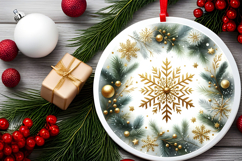 Round Christmass Ornament PNG Product Image 2