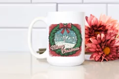 Retro Merry Christmas Clipart PNG Product Image 2