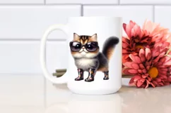Cat with Sunglasses Standing Up in Rain Boots | Clipart Product Image 2