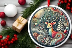 Round Christmas Ornament Sublimation|Clipart Product Image 1