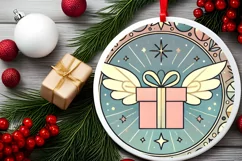 Round Christmas Ornament Sublimation|Clipart Product Image 1