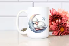 Watercolor Baby Swan Dressed | Sublimation | Clipart Product Image 2