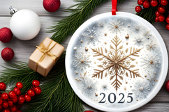 Round Christmass Ornament PNG Product Image 2